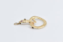 Load image into Gallery viewer, 14K Victorian Snake Serpent Amethyst Ouroboros Pendant Yellow Gold