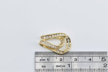 Load image into Gallery viewer, 14K Curvy Vintage Diamond Draped Wave Fashion Pendant Yellow Gold