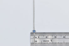 Load image into Gallery viewer, 14K Round Sapphire Diamond By the Yard Chain Necklace 20.5&quot; White Gold