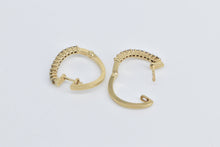 Load image into Gallery viewer, 14K 0.22 Ctw Diamond Wavy 17.4mm Huggies Hoop Earrings Yellow Gold