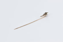 Load image into Gallery viewer, 10K Victorian Seed Pearl Diamond Flower Daisy Stick Pin Yellow Gold