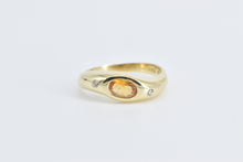 Load image into Gallery viewer, 14K Oval Citrine Diamond Accent Wavy Fashion Ring Yellow Gold