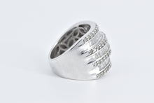 Load image into Gallery viewer, Sterling Silver 2.00 Ctw Layered Diamond Row Statement Band Ring