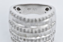 Load image into Gallery viewer, Sterling Silver 2.00 Ctw Layered Diamond Row Statement Band Ring