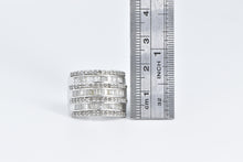 Load image into Gallery viewer, Sterling Silver 2.00 Ctw Layered Diamond Row Statement Band Ring