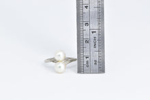 Load image into Gallery viewer, Sterling Mikimoto Two Pearl Vintage Bypass Fashion Ring