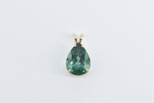 Load image into Gallery viewer, 14K Pear Green Quartz Solitaire Classic Statement Pendant Yellow Gold