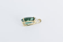 Load image into Gallery viewer, 14K Pear Green Quartz Solitaire Classic Statement Pendant Yellow Gold