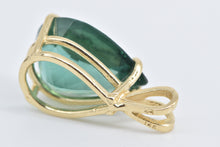 Load image into Gallery viewer, 14K Pear Green Quartz Solitaire Classic Statement Pendant Yellow Gold