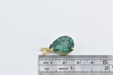 Load image into Gallery viewer, 14K Pear Green Quartz Solitaire Classic Statement Pendant Yellow Gold