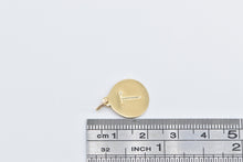 Load image into Gallery viewer, 14K T Letter Monogram Initial Round Typewriter Charm/Pendant Yellow Gold