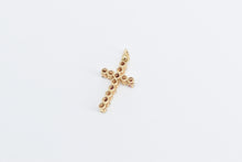 Load image into Gallery viewer, 14K Diamond Ruby Cross Christian Faith Symbol Pendant Yellow Gold