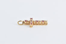 Load image into Gallery viewer, 14K Diamond Ruby Cross Christian Faith Symbol Pendant Yellow Gold