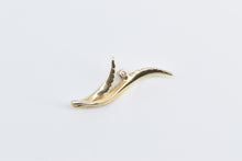 Load image into Gallery viewer, 14K Diamond Vintage Curved Leaf Textured Wave Pendant Yellow Gold