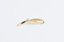 Load image into Gallery viewer, 14K Diamond Vintage Curved Leaf Textured Wave Pendant Yellow Gold