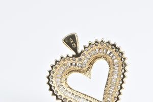 10K 1.50 Ctw Diamond Encrusted Heart Love Symbol Pendant Yellow Gold