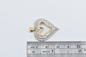 10K 1.50 Ctw Diamond Encrusted Heart Love Symbol Pendant Yellow Gold