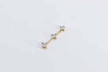 Load image into Gallery viewer, 14K 0.15 Ctw Princess Diamond Tiered Bar Drop Pendant Yellow Gold