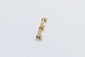 14K 0.15 Ctw Princess Diamond Tiered Bar Drop Pendant Yellow Gold