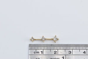 14K 0.15 Ctw Princess Diamond Tiered Bar Drop Pendant Yellow Gold