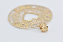 Load image into Gallery viewer, 10K Heart Live Laugh Love Filigree Round Charm/Pendant Yellow Gold