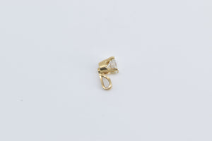 14K 0.44 Ct Diamond Round Solitaire Vintage Pendant Yellow Gold