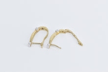 Load image into Gallery viewer, 14K Vintage Baguette Diamond Oval Fashion Hoop Earrings Yellow Gold