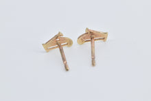 Load image into Gallery viewer, 14K Harp Musical Instrument Vintage Fashion Stud Earrings Yellow Gold