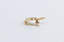 Load image into Gallery viewer, 14K Pave Diamond Encrusted Hummingbird Pin/Brooch Yellow Gold