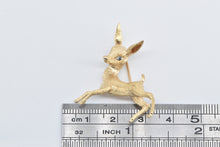 Load image into Gallery viewer, 14K 1960&#39;s Sapphire Eyed Baby Deer Fawn Pin/Brooch Yellow Gold