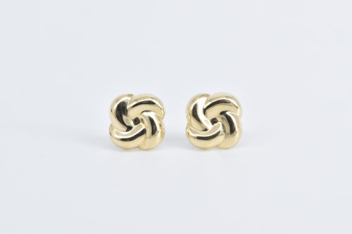 14K Knot Twist Design Vintage Fashion Stud Earrings Yellow Gold