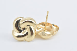 14K Knot Twist Design Vintage Fashion Stud Earrings Yellow Gold