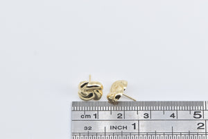 14K Knot Twist Design Vintage Fashion Stud Earrings Yellow Gold