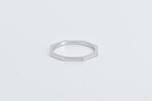 Load image into Gallery viewer, 14K Squared Octagonal Stacking Fashion Band Ring White Gold