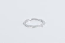 Load image into Gallery viewer, 14K Squared Octagonal Stacking Fashion Band Ring White Gold