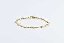 Load image into Gallery viewer, 14K 0.66 Ctw Vintage Round Diamond Bar Link Tennis Bracelet 8&quot; Yellow Gold