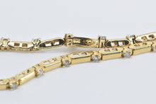 Load image into Gallery viewer, 14K 0.66 Ctw Vintage Round Diamond Bar Link Tennis Bracelet 8&quot; Yellow Gold