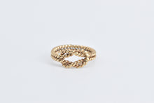 Load image into Gallery viewer, 14K Knot Rope Braid Woven Design Promise Ring Yellow Gold