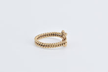 Load image into Gallery viewer, 14K Knot Rope Braid Woven Design Promise Ring Yellow Gold