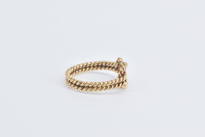 14K Knot Rope Braid Woven Design Promise Ring Yellow Gold