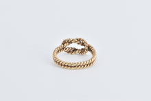 Load image into Gallery viewer, 14K Knot Rope Braid Woven Design Promise Ring Yellow Gold