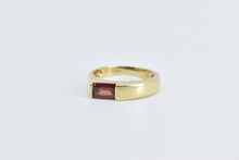 Load image into Gallery viewer, 14K Emerald Cut Garnet Squared Stacking Band Ring Yellow Gold