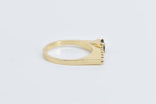 Load image into Gallery viewer, 14K Emerald Cut Sapphire Diamond Stacking Band Ring Yellow Gold