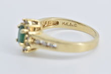 Load image into Gallery viewer, 14K 0.50 Ctw Nat. Emerald Diamond Halo Engagement Ring Yellow Gold