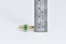 Load image into Gallery viewer, 14K 0.50 Ctw Nat. Emerald Diamond Halo Engagement Ring Yellow Gold