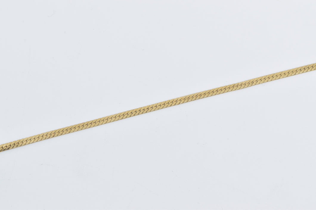 14K 1.7mm Herringbone Link Fancy Chain Necklace 18.75