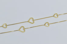 Load image into Gallery viewer, 10K Heart Link Box Chain Love Symbol Romantic Necklace 17.25&quot; Yellow Gold