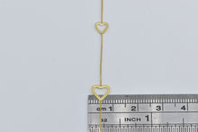 Load image into Gallery viewer, 10K Heart Link Box Chain Love Symbol Romantic Necklace 17.25&quot; Yellow Gold