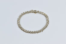 Load image into Gallery viewer, 10K 1.32 Ctw Vintage Classic Wavy Link Tennis Bracelet 7.75&quot; Yellow Gold