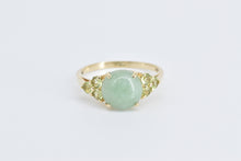 Load image into Gallery viewer, 14K Oval Jadeite Peridot Cluster Vintage Statement Ring Yellow Gold